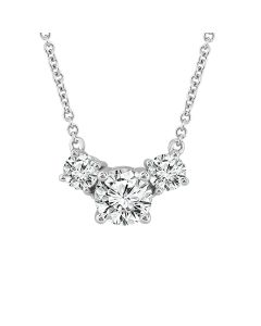 14 Karat 3 Stone Diamond Necklace
