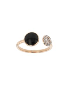 LADY'S BLACK CORAL DIAMOND RING | KABANA