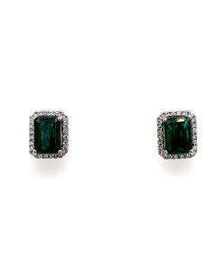 EMERALD CUT EMERALD EARRING | EMERALD JEWELRY