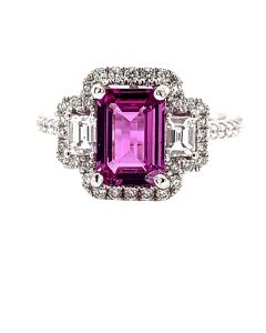 Pink Sapphire Diamond Ring 