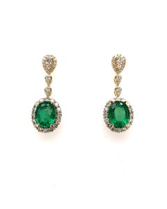 OVAL EMERALD EARRINGS | EMERALD JEWELRY