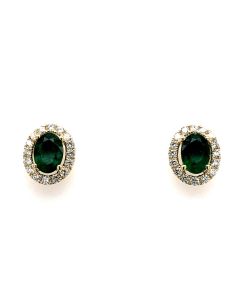 OVAL EMERALD DIA. EARRINGS | EMERALD JEWELRY