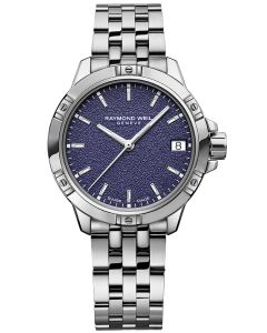 Ladies Purple Frosted Dial Steel Watch