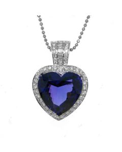 HEART TANZANITE DIAMOND PENDANT | TANZANITE JEWELRY