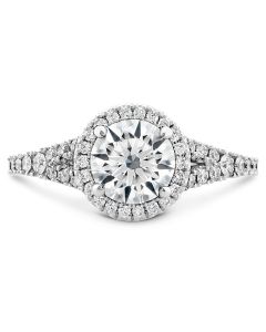 18kt White gold Transcend Premier Halo Split Shank Engagement Ring