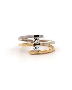 14kt Two Tone Gold Diamond Ring