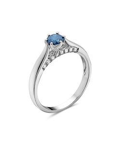 CLASSIC BLUE WHITE DIAMONDS RING | TRUE LOVE