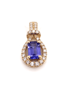 EMERALD CUT TANZANITE PENDANT